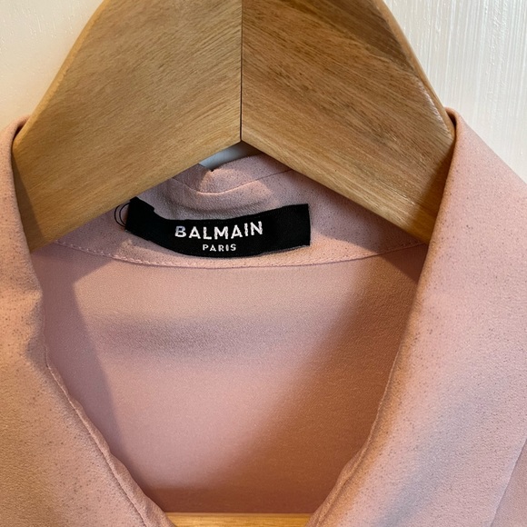 Balmain Paris 2 Pockets Crepe De Chine Buttoned Shirt - Picture 4 of 6